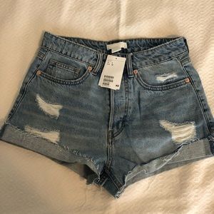 H&M Distressed Denim Shorts